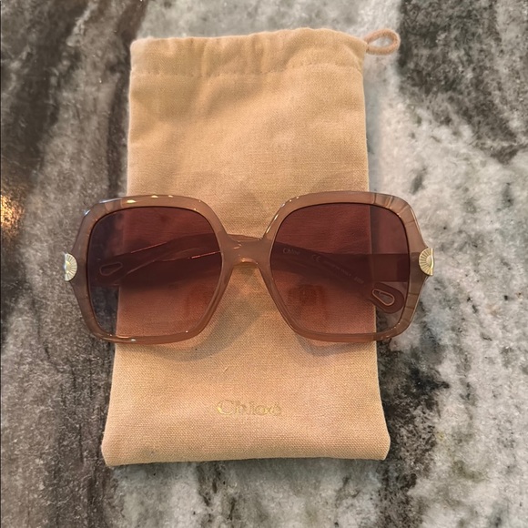 Chloe Women's Brown Square Sunglasses CE746S 248  😎 Amazing Condition! - Picture 1 of 2